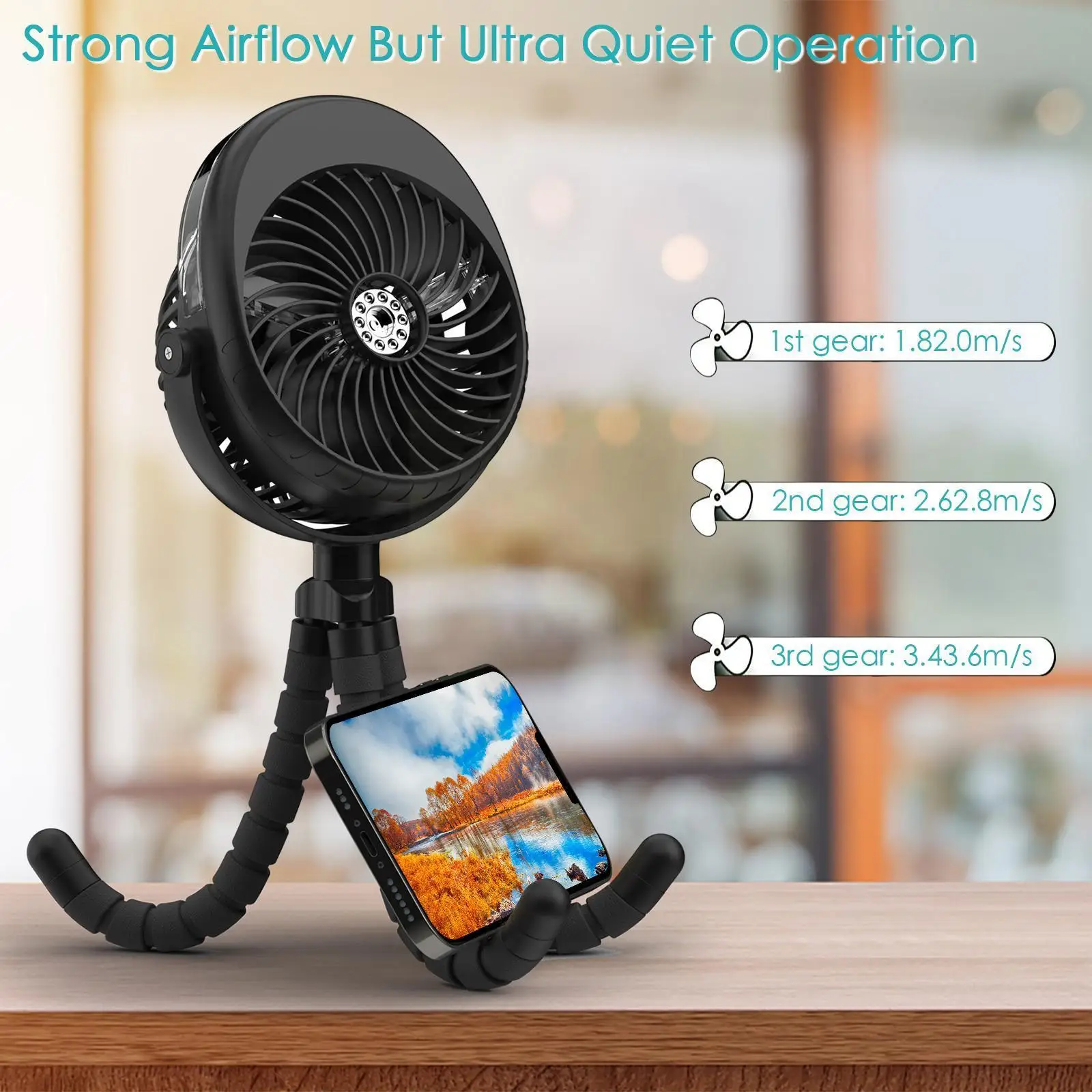 

Multifunction Stroller Fan Clip On Fan For Baby Portable Fan Rechargeable Usb Charging Misting Fan With Flexible Tripod Y5b4