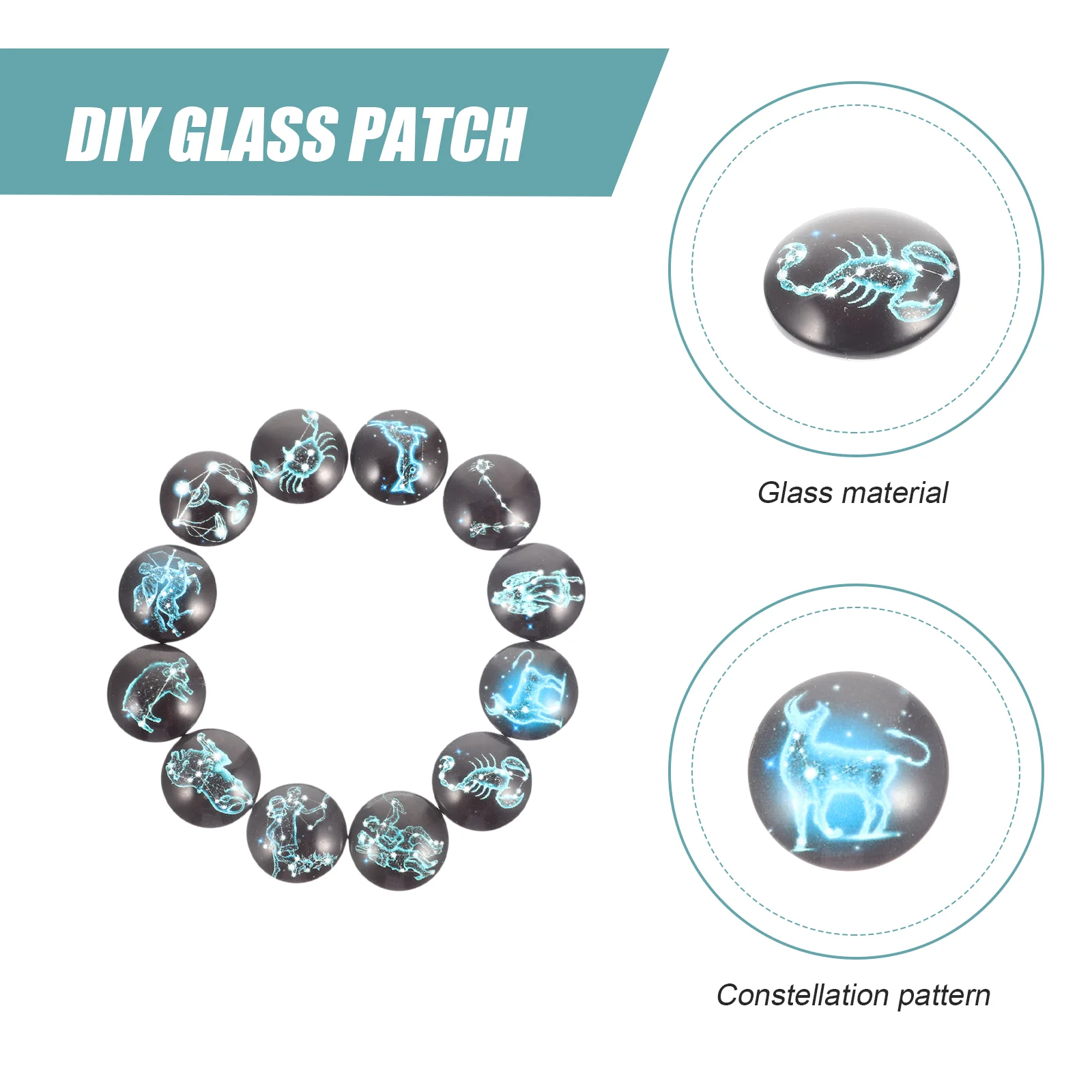 

Constellation Glass Dome Gemstone Diy Flatback Makingzodiac Cameo Charms Round Beadsflat Jewelry Earring Horoscope Accessories