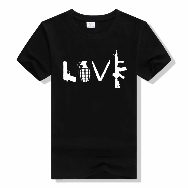 

Мужская футболка с коротким рукавом Love Guns AK-47 AK47 AK 47