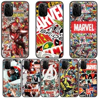 marvel comics heroes phone case for xiaomi redmi poco f1 f2 f3 x3 pro m3 9c 10t lite nfc black cover silicone back prett mi 10 u