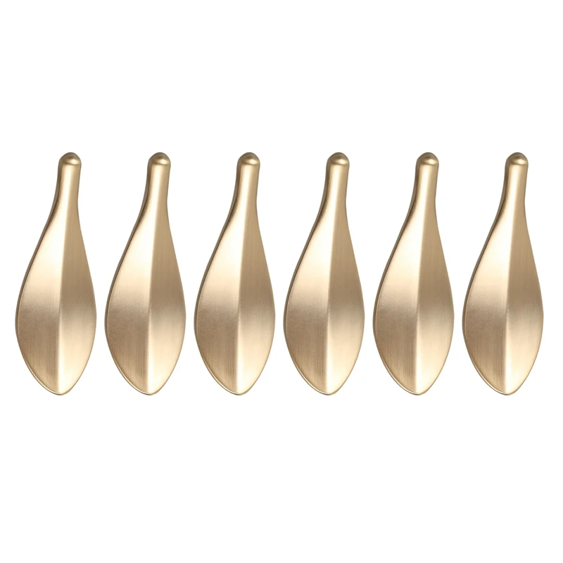 

6PCS Nordic Style Solid Zinc Alloy Leaf Shaped 32Mm Cabinet Knob Door Pulls Furniture Handles Knob