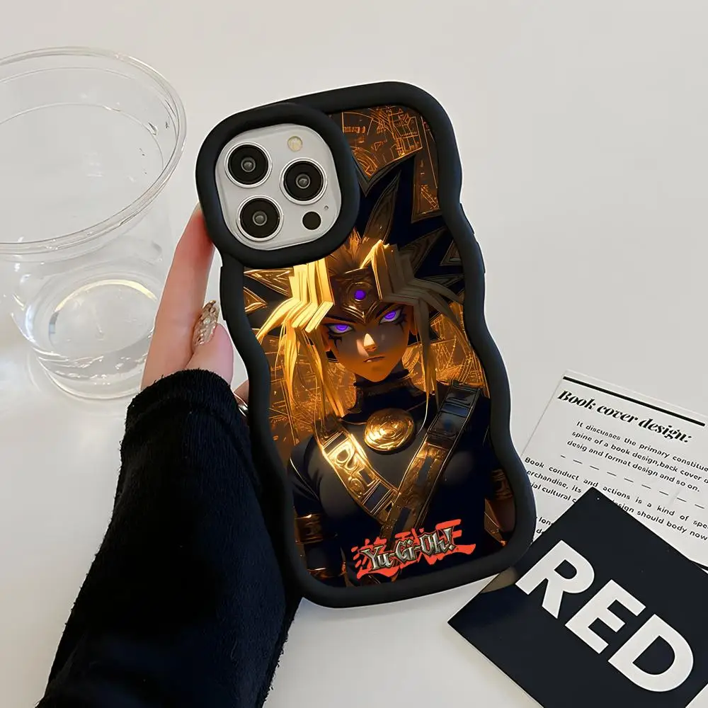 Фото Чехол для телефона Yugioh Yami Yugi для iPhone 17 16 15 14 13 12 11 Air Pro Max Plus, черный, из мягкого ТПУ, с волнистым краем №1