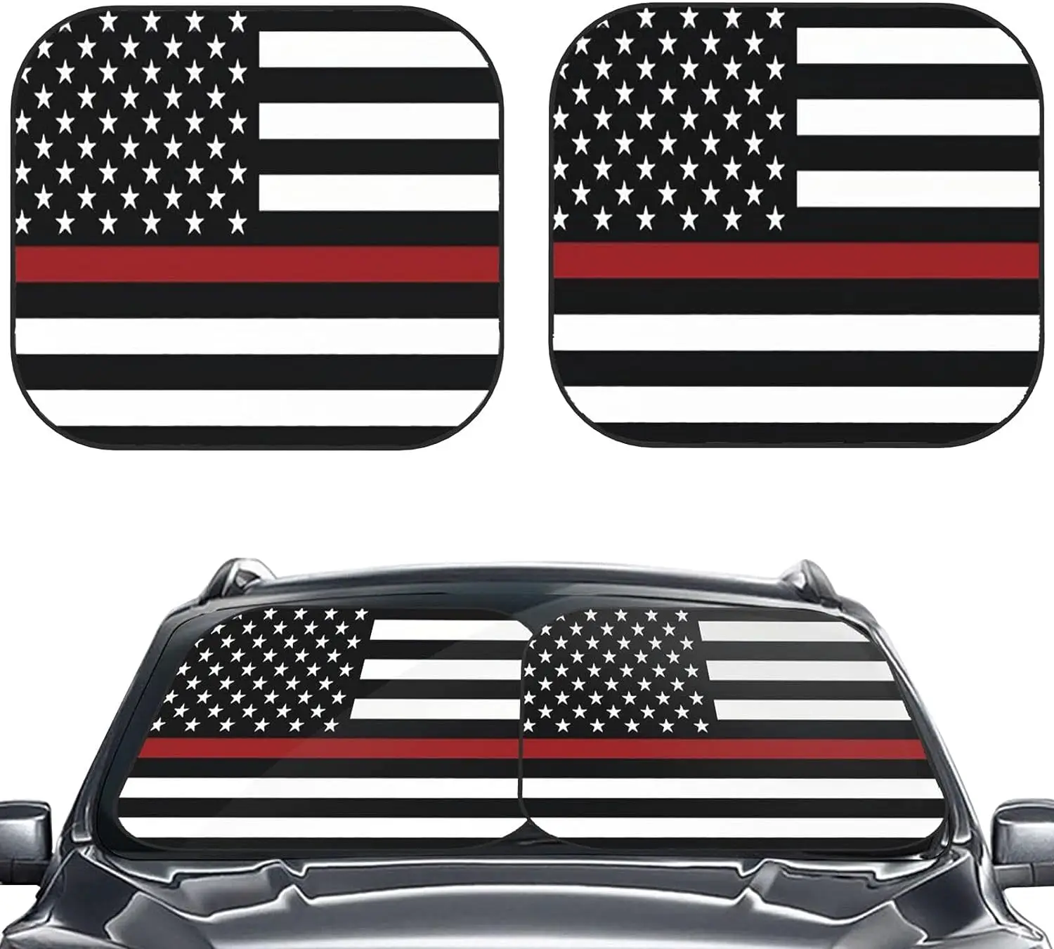 

2 шт., автомобильные складные солнцезащитные козырьки на лобовое стекло, с американским флагом