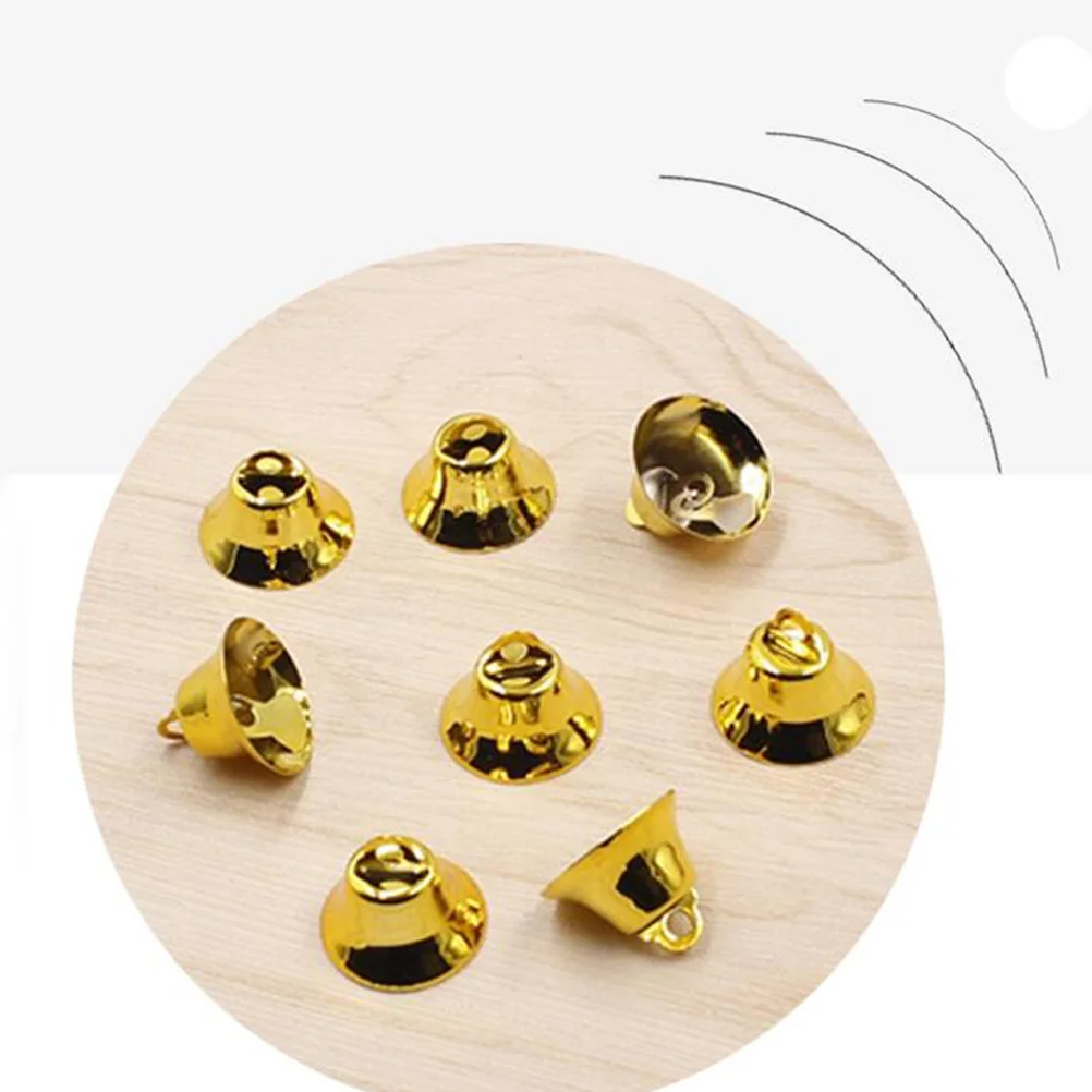 

120pcs 14mm Christmas Bell Hanging Pendant DIY Bell Pendant Mini Christmas Bell Ornament(Golden)