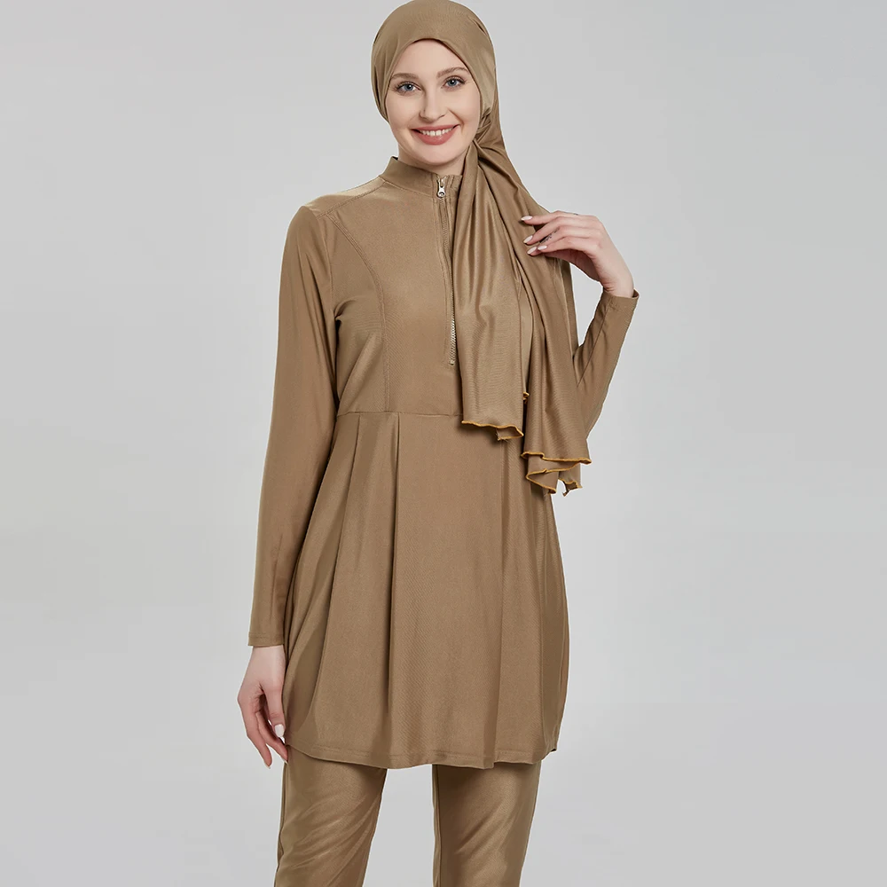 New Woman Muslim Swimwears Burkini Mujer Maillot De Bain Hair Hood Cap Modest Burqini Islamic Hijab Beach Bourkini  Pool Borkini