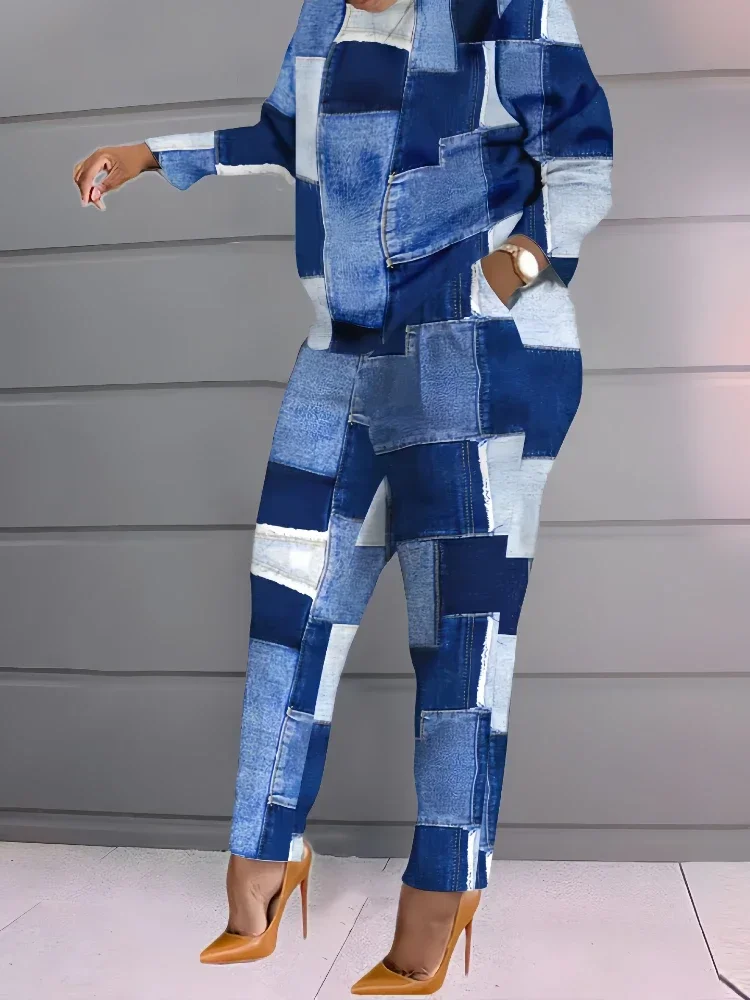 Женский Повседневный пуловер с рисунком удобные брюки длинным рукавом теплый