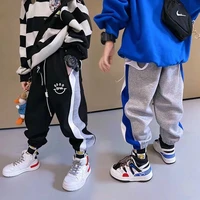 kids toddler unisex loose sport new casual comfortable stripe print cheap solid children pants 2022 summer new girl