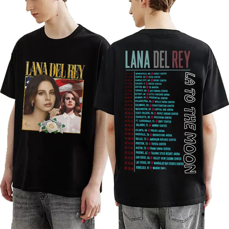 

Lana Del Rey 90s Vintage Graphics Printed T-shirts Crewneck Woman Harajuku Casual Tshirt Women Men Oversized Loose T Shirt Tops