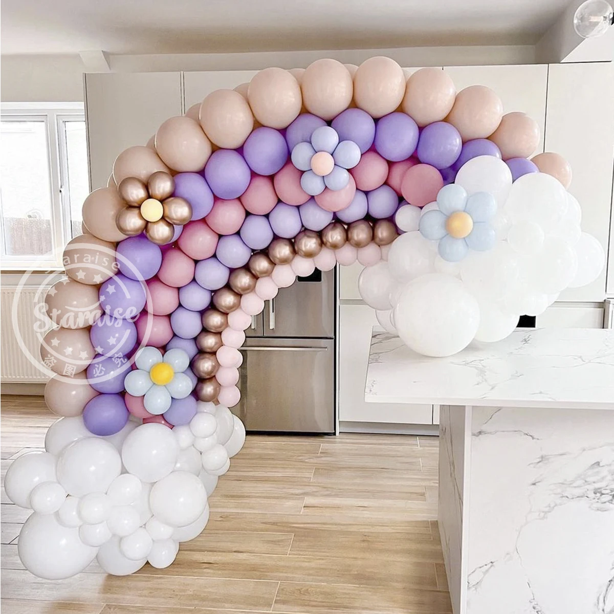 

Пастельная розовая гирлянда для воздушных шаров макарон, арочная цепочка, матовые радужные воздушные шары, украшение для дня рождения, свад...