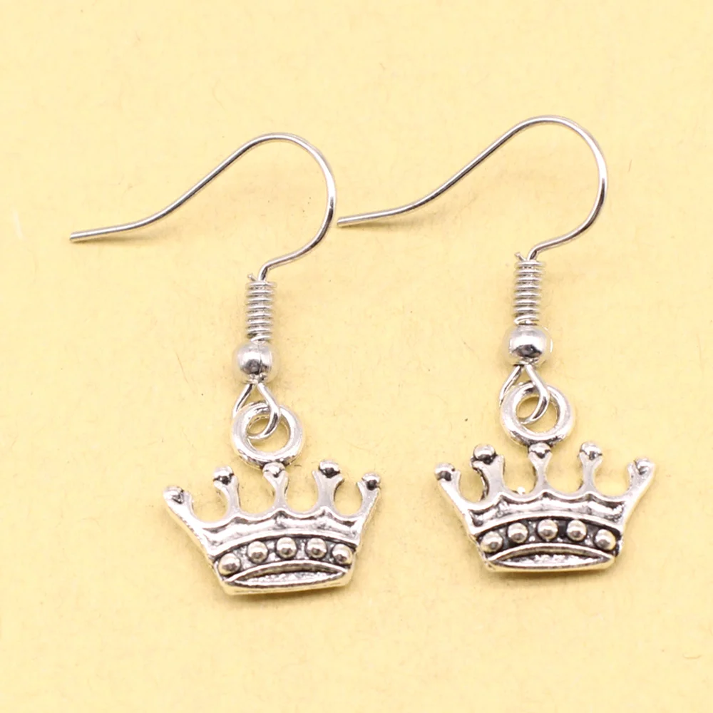1 пара сережек-подвесок в виде короны фотосессия 13x14 мм