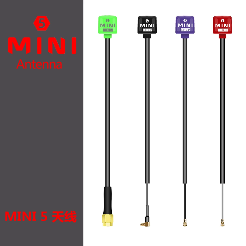 

5.8G Lollipop 5 RHCP Antenna High Gain 2.8Dbi FPV Transmitter/Receiver SMA/RP-SMA/MMCX/UFL for RC FPV Racing