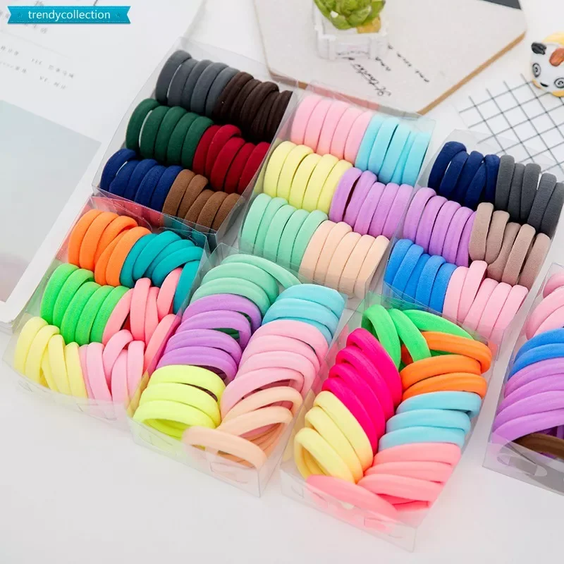 

100Pcs Diameter 35MM Hair Bands Ponytail Holder Hair Ties Headband Scrunchies Pack Scrunchie Hair Accessories for Women