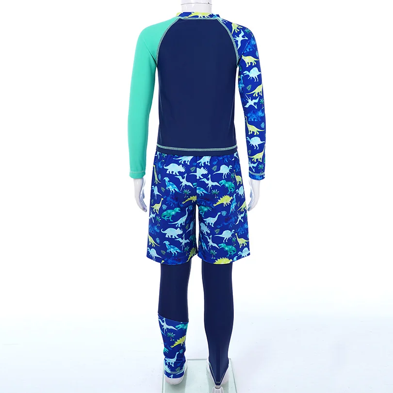 Cartoon Summer Boys Swimsuit Rashguards Long Sleeve Swimming Tops Pants and Shorts Fashion Beach Bathing Surfing Suits Swimwear