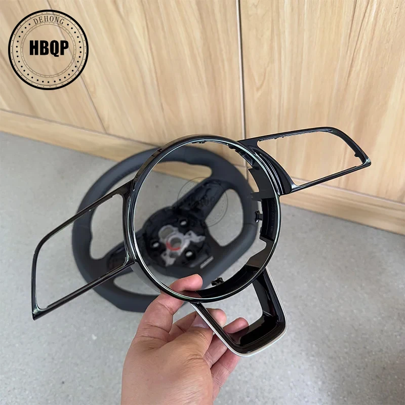 

Кожаный руль с подогревом и плоской подошвой для Audi A3 A4 A5 B9, полуперфорированный спортивный руль с подогревом