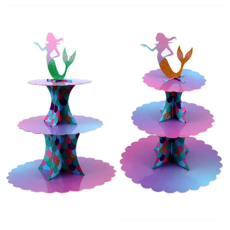 

1Set Mermaid Birthday Cake Stand for Baby Shower Birthday Party Decor Kids Mermaid Wedding Party Supply