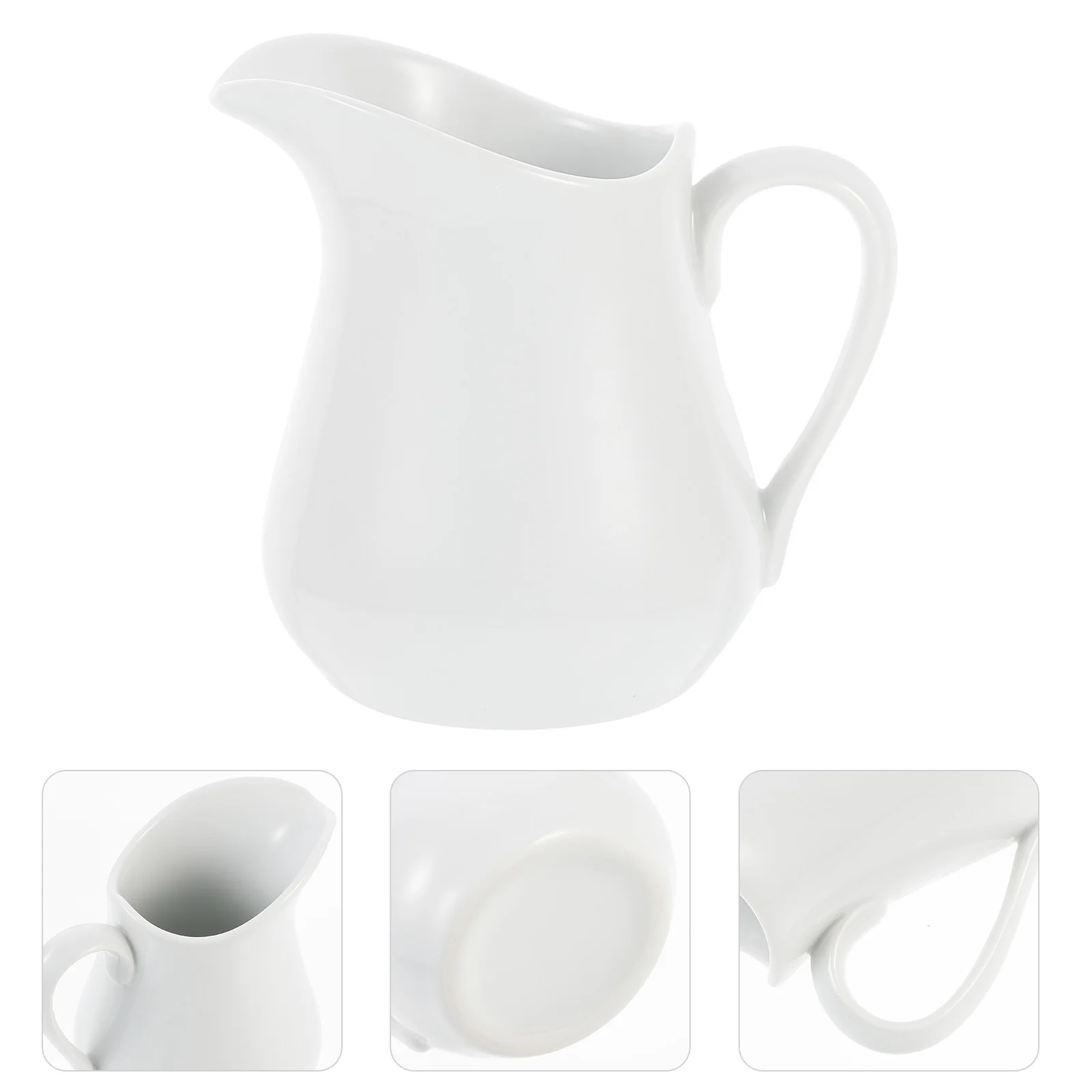

Pitcher Creamer Ceramic Cream Porcelain Serving Cup Mini Jug Container Coffee Pourer Sugar Handle Gravy Rustic Boat Sauce White