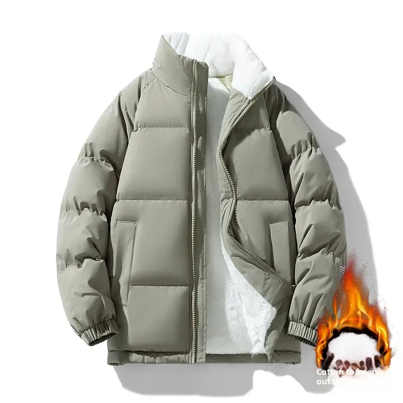 Утолщенное хлопковое пальто в корейском стиле повседневная куртка на флисовой