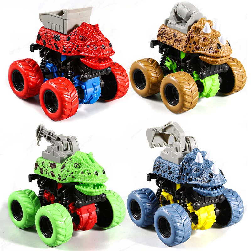 

Kids Pull Back Vehicle Toy Engineering Dinosaur Car Crashproof Friction Stunt Inertia Powered Cars Toy Gift for Children