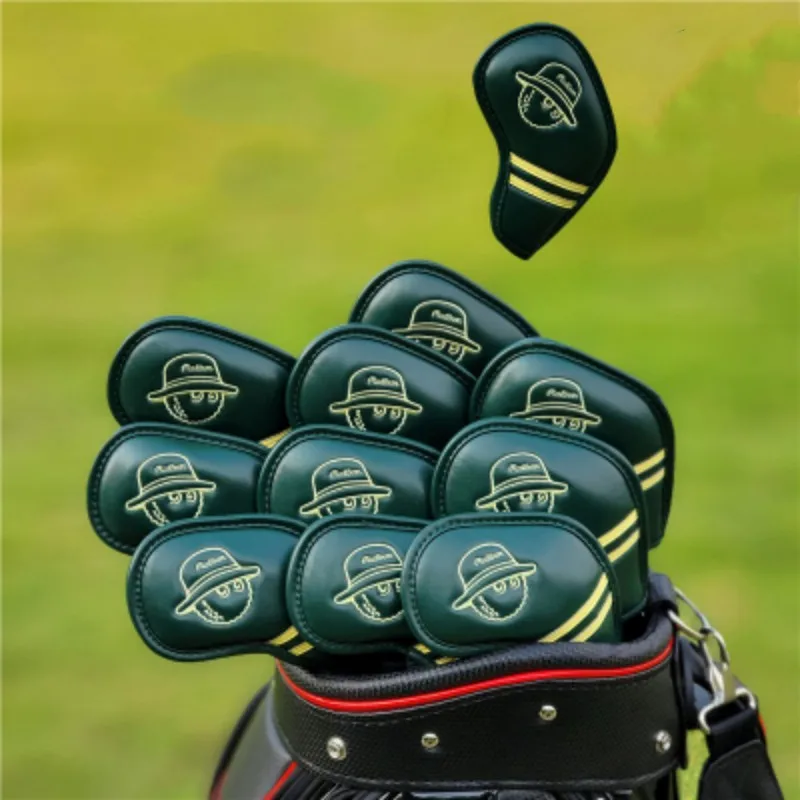 Dark Green Fisherman Hat Golf Club Iron Cover Golf Iron Head Covers Golf Club Iron Headovers Wedges Covers 10pcs/set