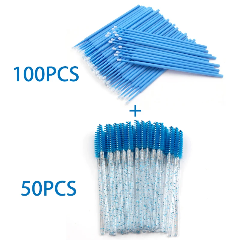

150Pcs Disposable Cotton Swab Brushes Eyelash Mascara Wands Applicators Sets 2 In 1 Bundle Sale Eye Lashes Brushes Makeup Tool