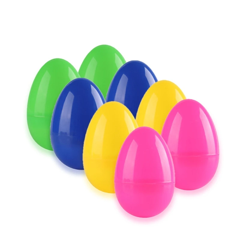 

12 Pieces Colorful Easter Plastic Eggs for Kids DIY Craft Party Decoration Musical Percussion Toy DIY Easter Eggs