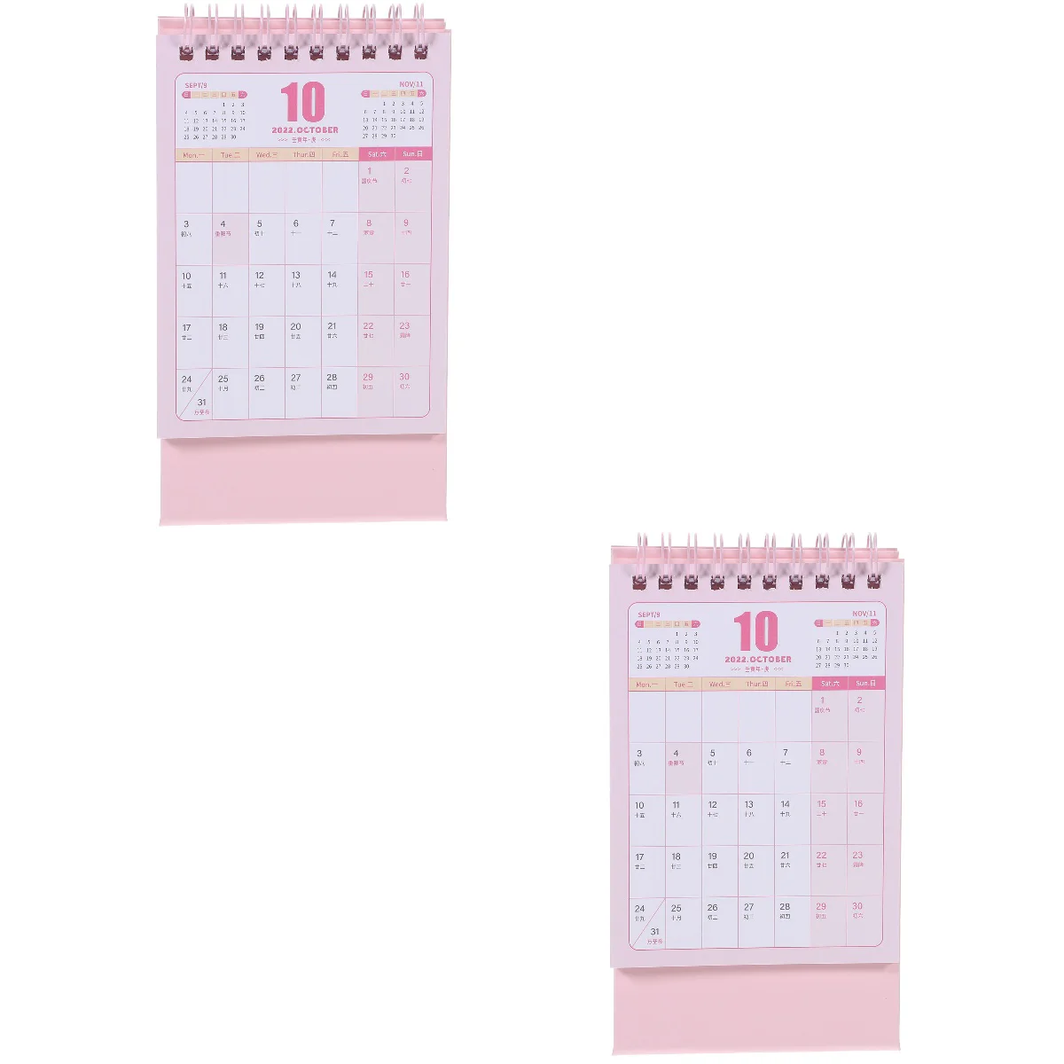 

2x Daily Use Household Home Accessory Desk Calendar Standing Calendar English Calendar for Home Desktop Daily
