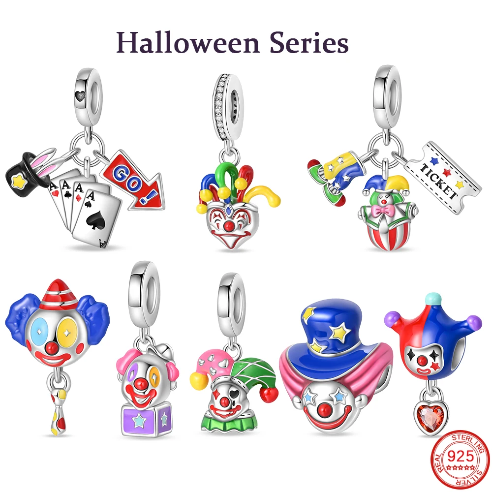 Хэллоуин серии 925 пробы серебро волшебный цирковой клоун Шарм бусина подходит