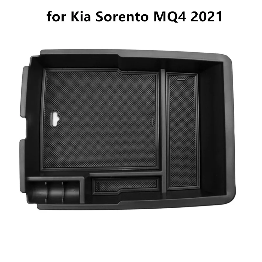 

Black Car Armrest Box Storage For Kia Sorento MQ4 2021 Central Console Storage Box Tray Car Interior Tidying Accessories ABS