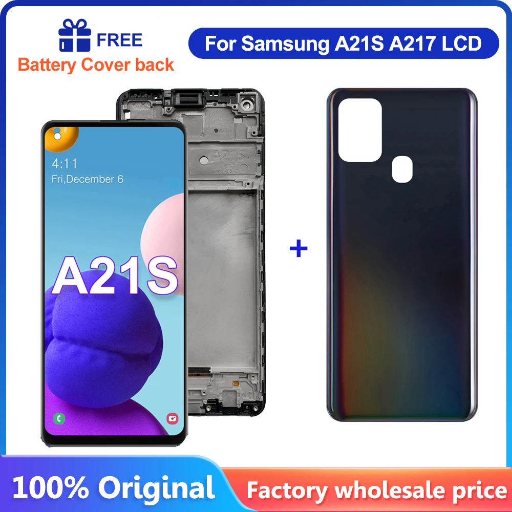 100% Оригинальный ЖК-дисплей для Samsung Galaxy A21s A217, ЖК-дисплей с сенсорным экраном и дигитайзером в сборе для Galaxy A21s A217 A217F A217F/DS