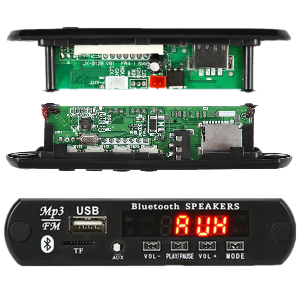 ARuiMei Microphone Handsfree 6v-12v  Bluetooth5.0 MP3 Decoding Board Module Wireless Car USB MP3 Player TF Card Slot / USB / FM