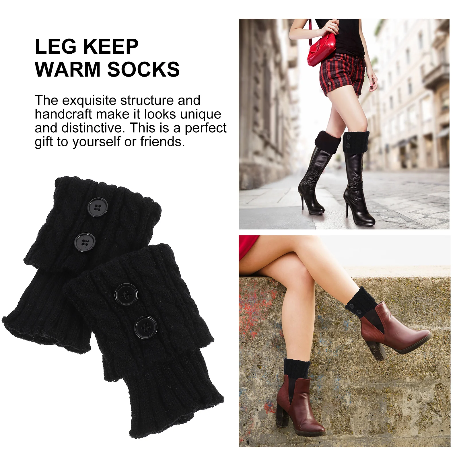 Утепленные носки женские вязаные гетры топы для девочек