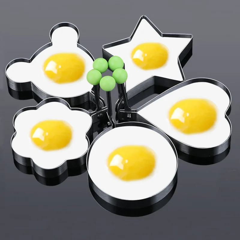 

4/5 pcs Stainless Steel Fried Egg Pancake Shaper Omelette Mold Mould Frying Egg Cooking Tools Kitchen Accessories Gadget Rings
