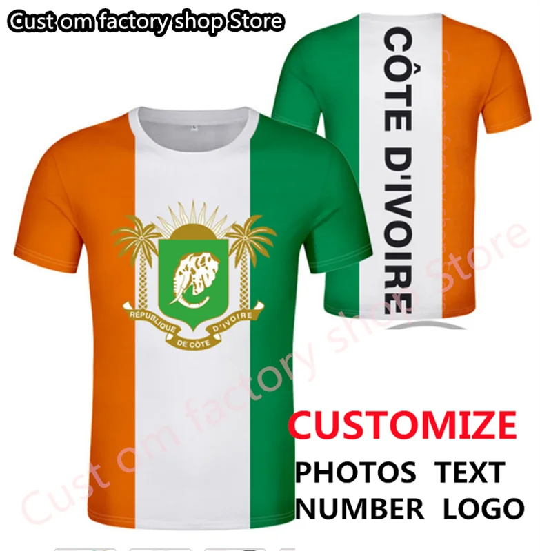 

COTE D'IVOIRE t shirt flag free custom name number civ t-shirt nation ci ivory coast french d ivoire country print photo clothes