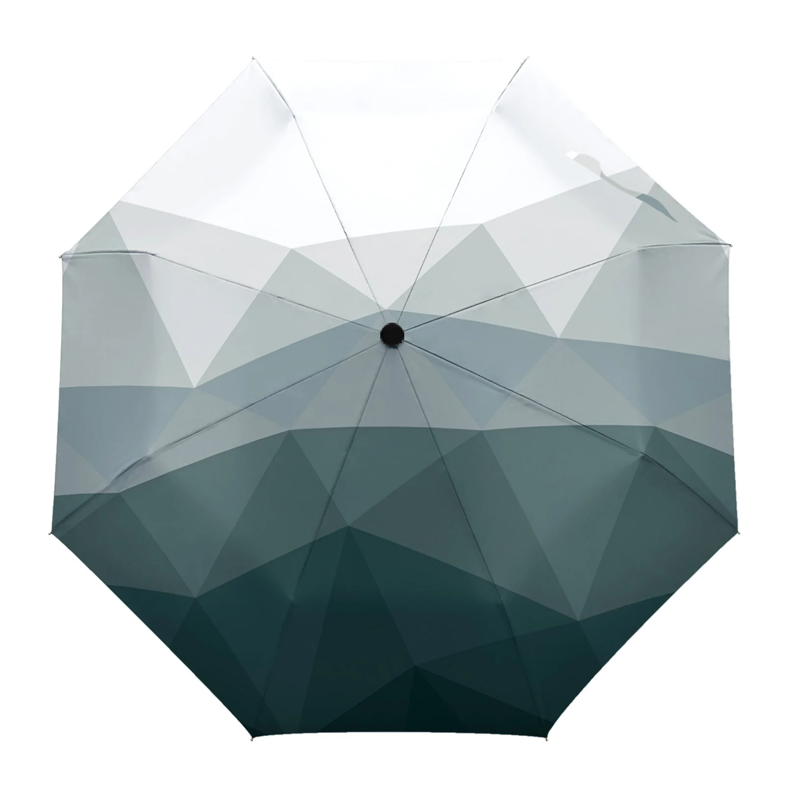 

Зонт Автоматический треугольный с геометрическим рисунком, зеленый складной, от дождя, для детей и женщин, уличные зонтики