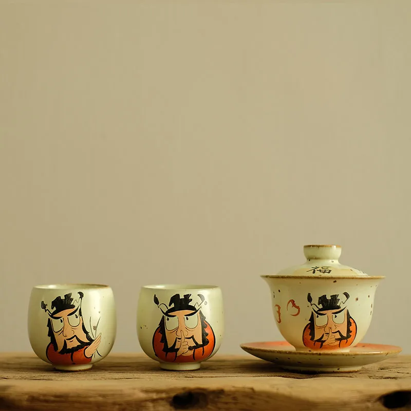 Цзиндэчжэнь Xincai Alum Red ручная роспись Shipo Mud Керамогранит нарисованный пустой Gaiwan