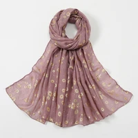 autumn new fashion gold polka floral viscose shawl scarf lady high quality shimmer pashmina stole bufandas muslim hijab 18070cm