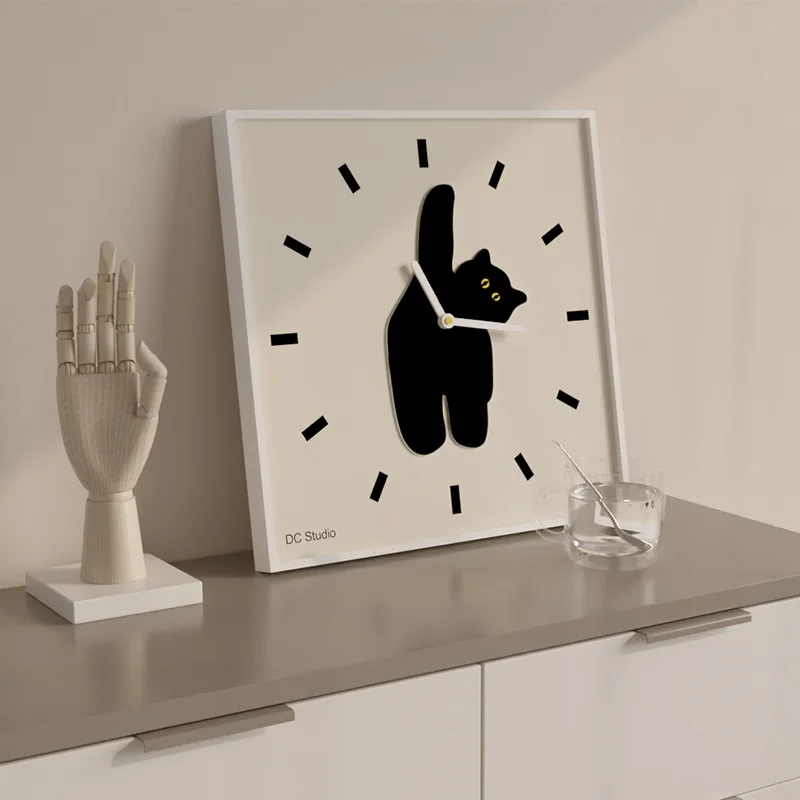

2023, минималистичные часы Ins в скандинавском стиле с изображением кошки, креативные Цифровые кварцевые часы, современные бесшумные настенные часы для всей семьи, гостиной, спальни, домашний декор