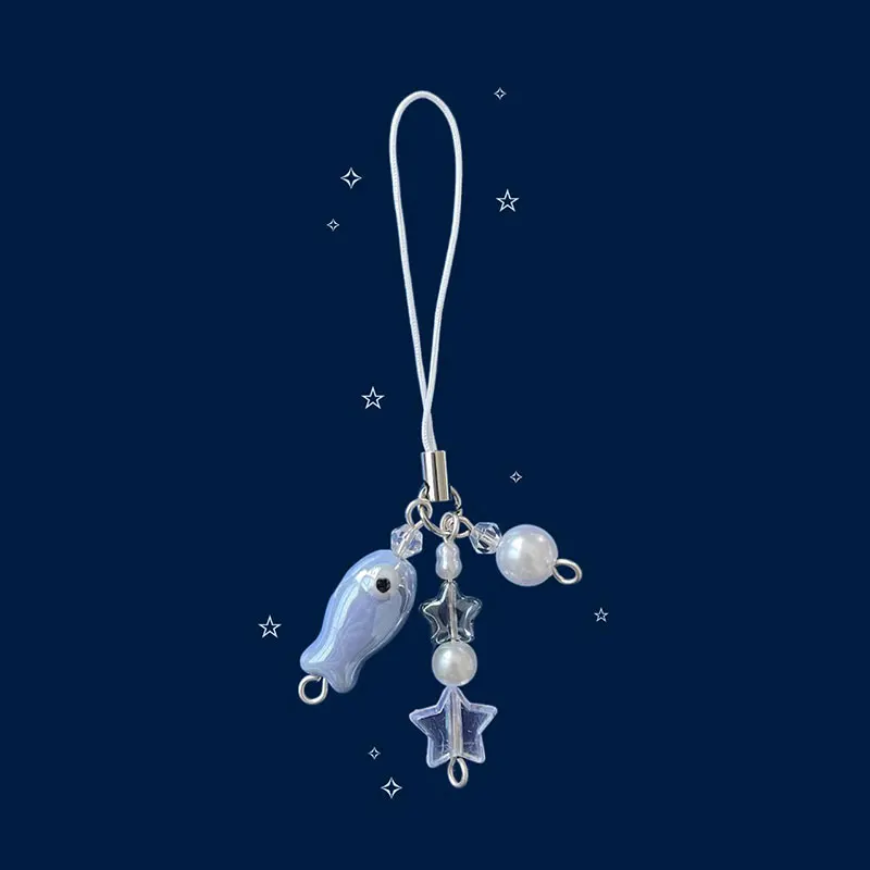 1 шт. керамический брелок с бисером в виде рыбы милый Y2K океанской цепочкой