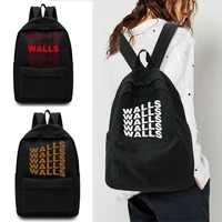 unisex backpack casual canvas wall printed backpack school bag boys and girls new large capacity student schoolbag rucksack