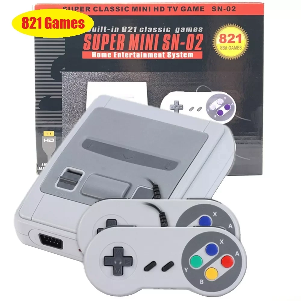 

2021 Mini HD TV Video Game Console Handheld Retro Family 8 Bits Built-In 821 Classic for NES Games Dual Gamepad PAL&NTSC Gif