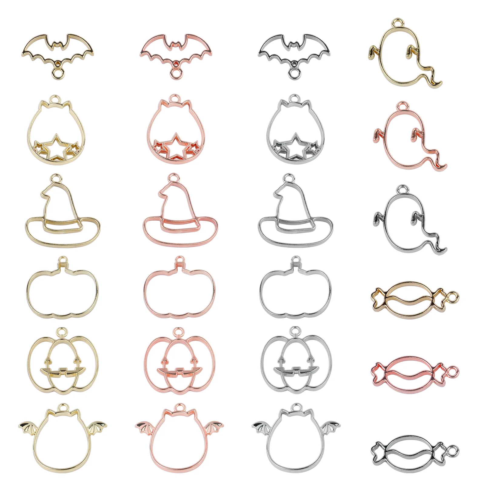 

24 Christmas Pendant Charms for Jewelry Making 3 Color 8 Style Charms Supplies Craft Accessories Bracelet Necklace Pendant