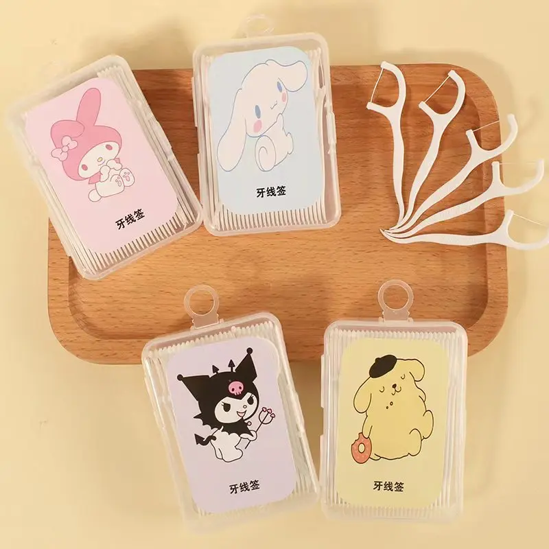 

Милые аниме стоматологические фотообои Kuromi My Melody Cinnamoroll Мультяшные ультратонкие зубочистки чистка зубов межзубная щетка подарок