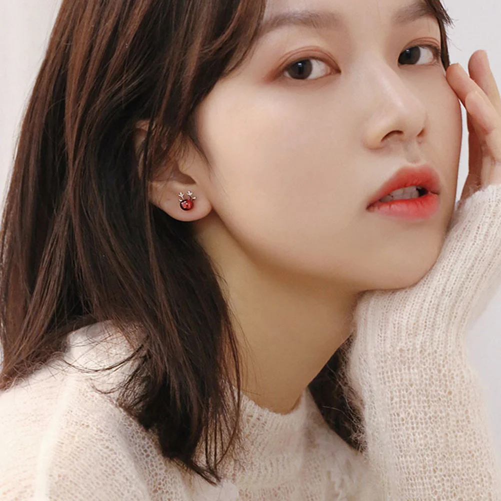 Милые серьги-гвоздики из стерлингового серебра с изображением лося ювелирные