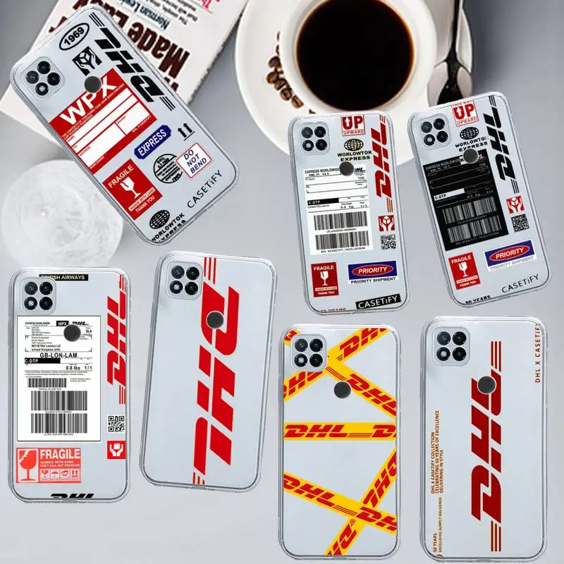 

DHL Express 50th Anniversary Edition Label Phone Case Transparent for Xiaomi redmi note x f poco 10 11 9 7 8 3 i t s pro cover