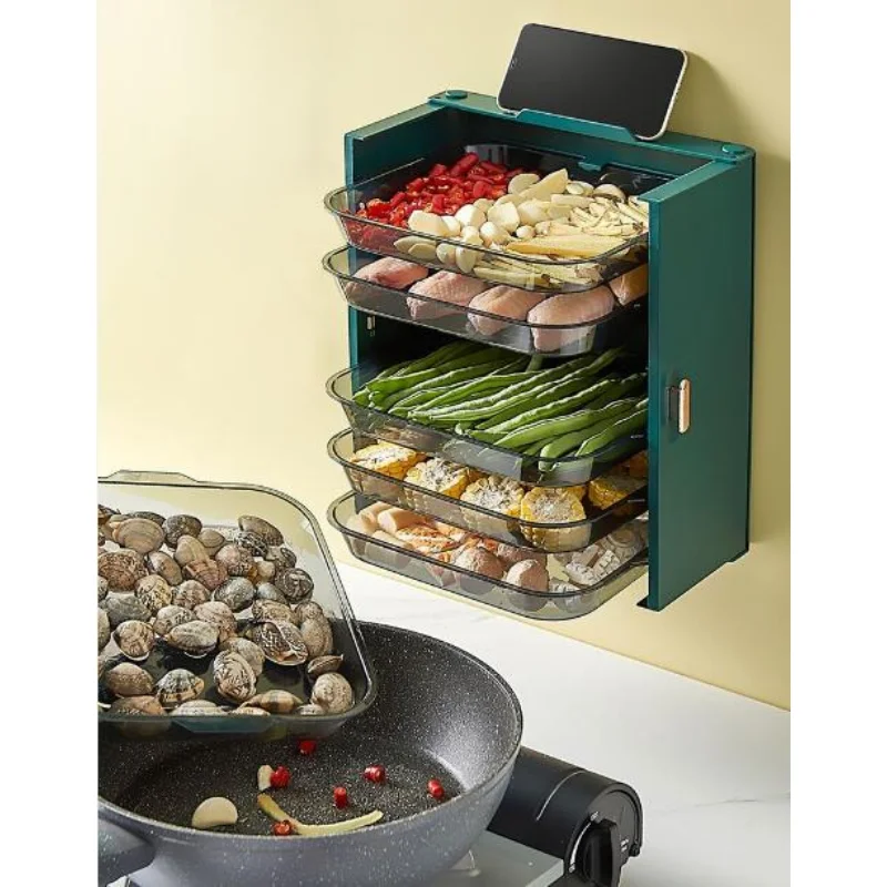 

Многослойная быстрая подставка для посуды, кухонная утварь для хранения овощей, настенная подставка с отверстиями