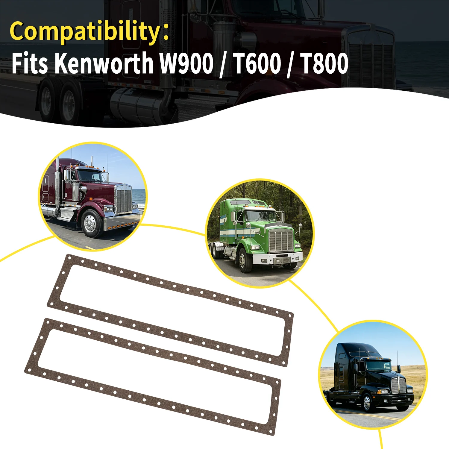 Фото 1 пара пробковых прокладок для радиатора с 40 отверстиями под болты для Kenworth W900 T600 T800 №2