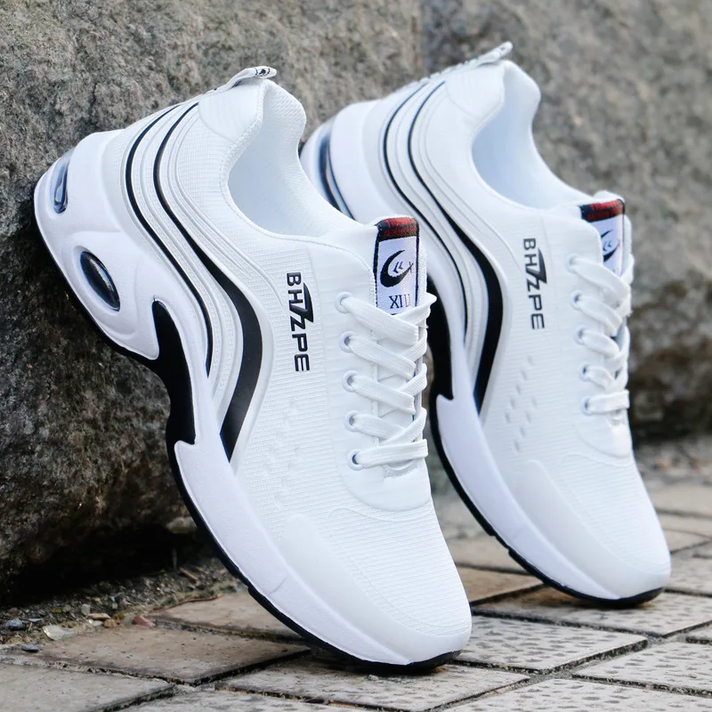 

Кроссовки мужские спортивные на шнуровке, плоская подошва, круглый носок, удобные брендовые дизайнерские кеды для ходьбы и бега, однотонные