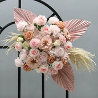 retro autumn artificial flower home wedding arch decor flowers row anniversary opening ceremony layout podium backdrop flower
