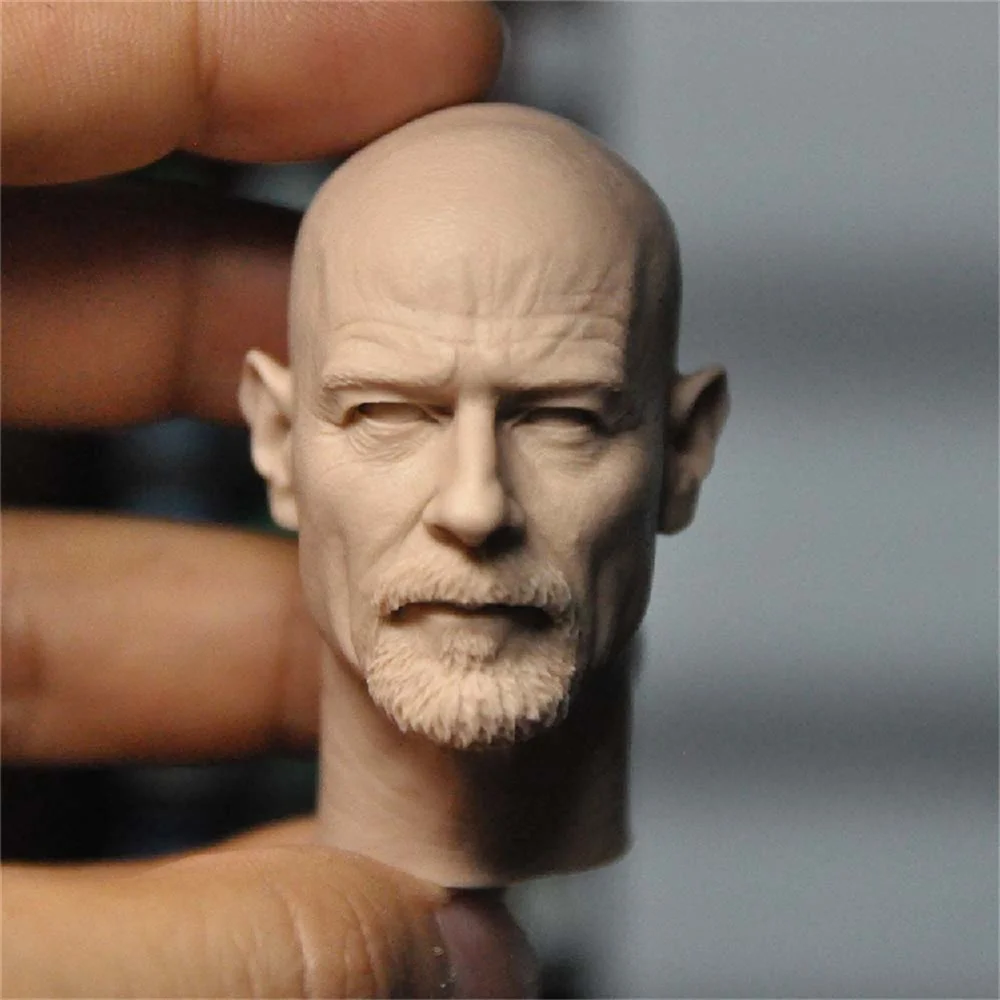 

Unpainted 1/6 Bryan Cranston Head Sculpt Male Heads Carving Model Fit 12'' Collection Actor Soldier Action Figure Body