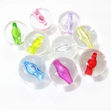 Newest  Wholesale 12mm/20mm  Transparent  Acrylic Color-Core Beads For Fashion Jewelry Design 